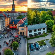 Olsztyn centrum czy poza centrum: wybór noclegu między zabytkami a spokojem i wygodą parkingu